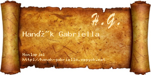 Hanák Gabriella névjegykártya